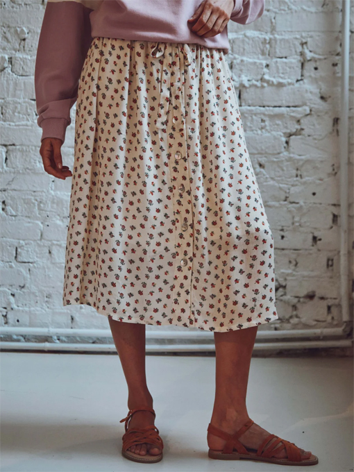 emile et ida woman　エミールエイダ　Ecru freesia midi skirt　花柄スカート