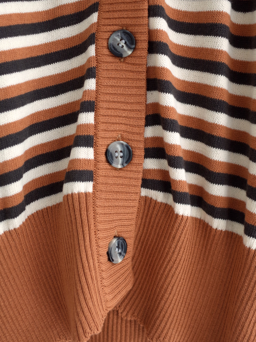 emile et ida woman　エミールエイダ　Caramel striped cardigan　ニットカーディガン