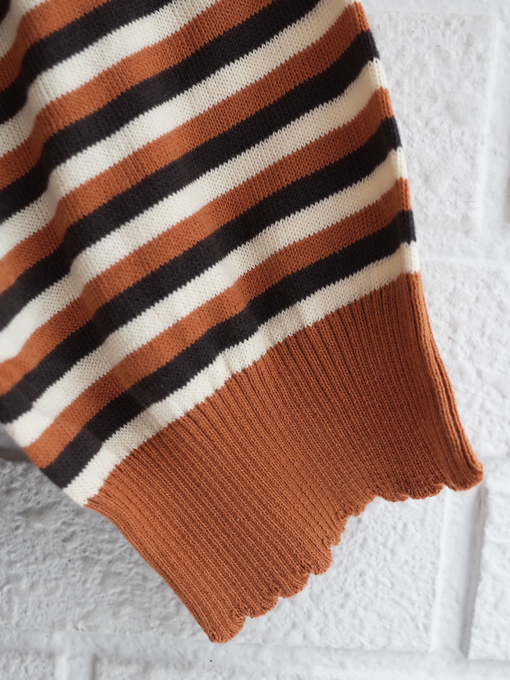 emile et ida woman　エミールエイダ　Caramel striped cardigan　ニットカーディガン