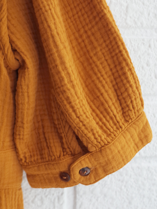 emile et ida woman Caramel cotton gauze long dress ダブルガーゼワンピース