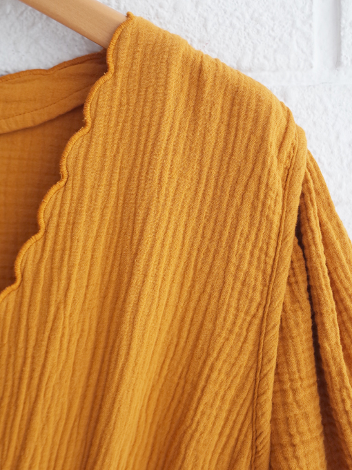 emile et ida woman Caramel cotton gauze long dress ダブルガーゼワンピース