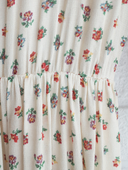 emile et ida woman　Ecru freesia long dress　フラワープリントビスコースワンピース