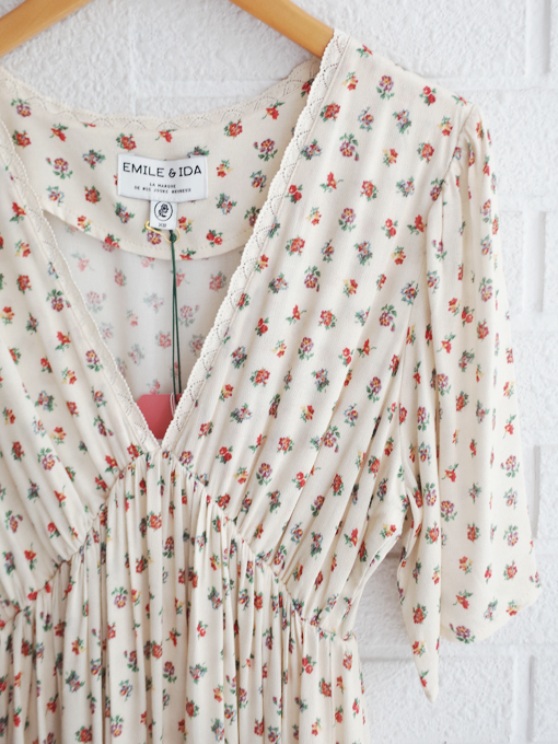 emile et ida woman Ecru freesia long dress レディース 小花柄