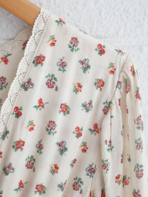 emile et ida woman　Ecru freesia long dress　フラワープリントビスコースワンピース