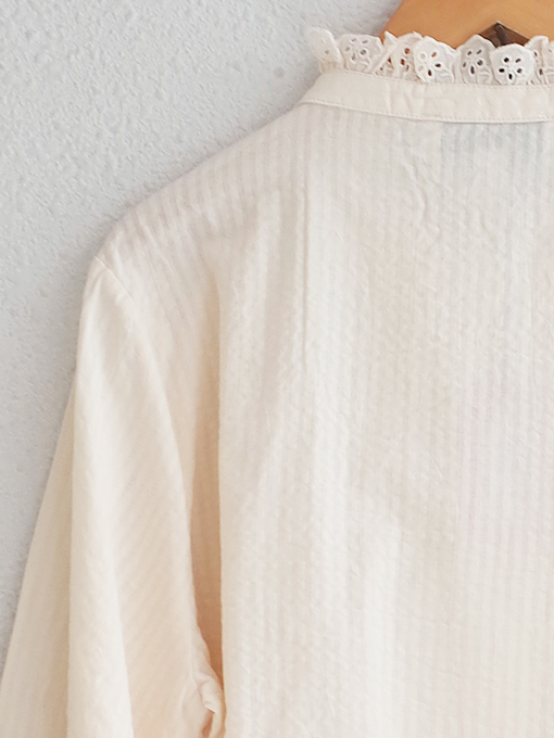 emile et ida woman　エミールエイダ　Ecru lace and english embroidered blouse　刺繍ブラウス