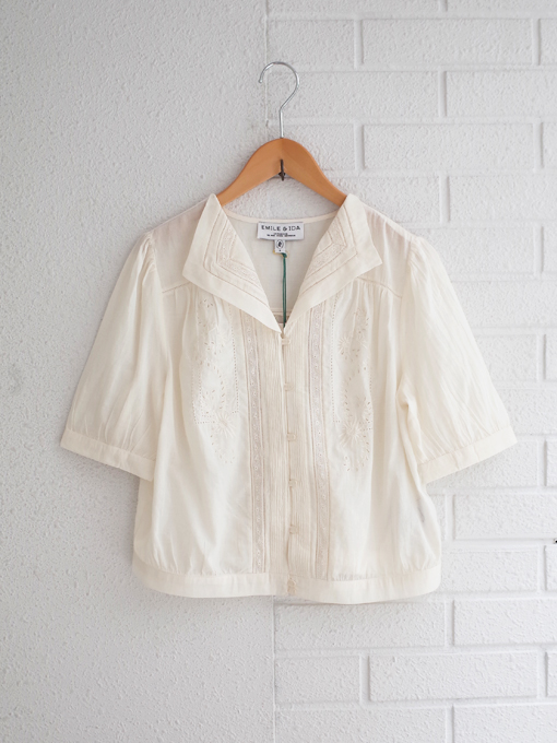 emile et ida woman　エミールエイダ　Vintage ecru embroidered blouse　刺繍ブラウス
