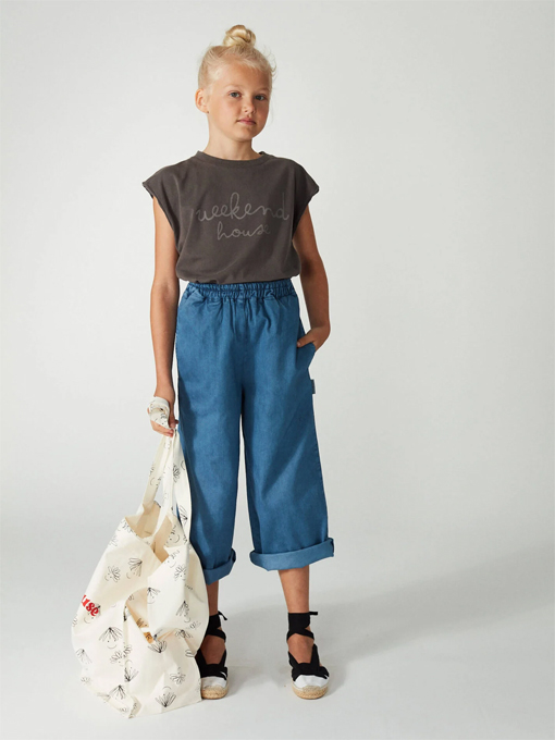 weekend house kids.　ウイークエンドハウスキッズ　Weekend straight pants　キッズストレッチコットンロングパンツ
