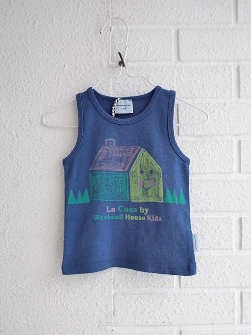 weekend house kids.　ウイークエンドハウスキッズ　Happy faces baby tank t-shirt　ベビータンクトップ