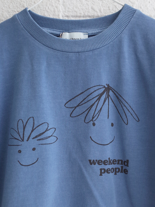 weekend house kids.　ウイークエンドハウスキッズ　Happy faces t-shirt　キッズプリントTシャツ