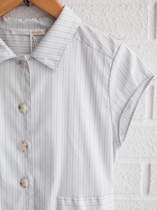 aulutin　オウルティン　フレンチスリーブシャツワンピース