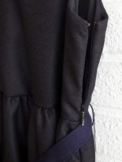 aulutin　ウール切替Vネックジャンパースカート