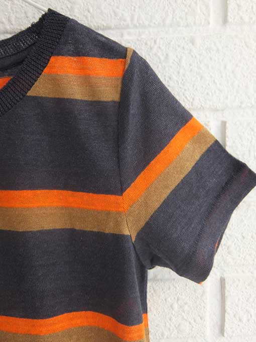 bellerose kids ベルローズキッズ ボーイズリネンジャージーボーダーTシャツ