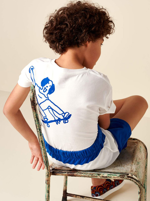 bellerose kids ベルローズキッズ ボーイズバックプリントポケットTシャツ