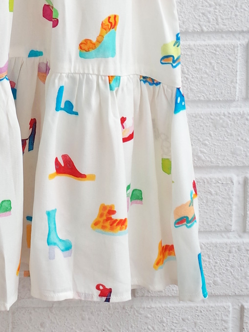 bellerose kids ガールズ　プリントビスコースワンピース