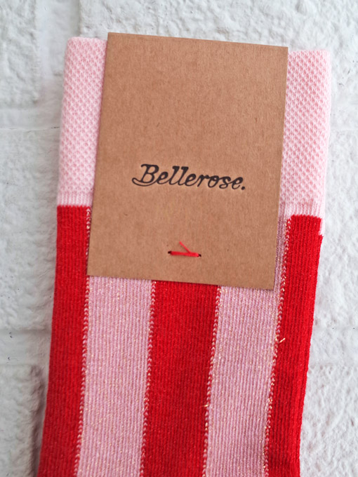 bellerose kids　ガールズラメ入りストライプソックス