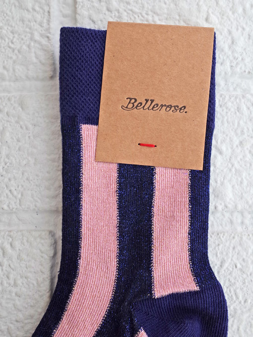 bellerose kids　ガールズラメ入りストライプソックス