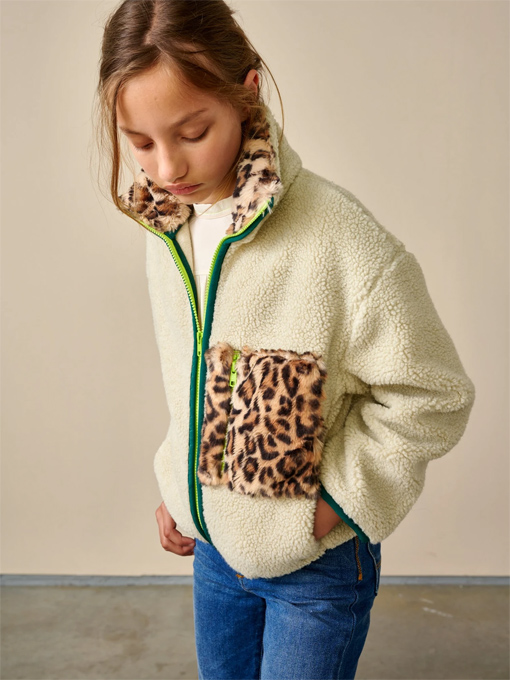bellerose kids ガールズ　ボアジップジャケット
