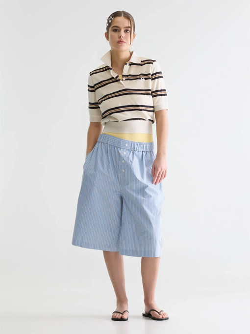 bellerose woman GEENA　ストライプバミューダパンツ