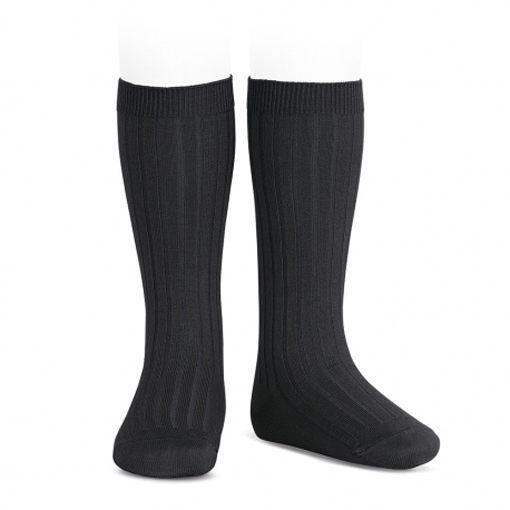 CONDOR　Basic rib knee high socks 　リブハイソックス