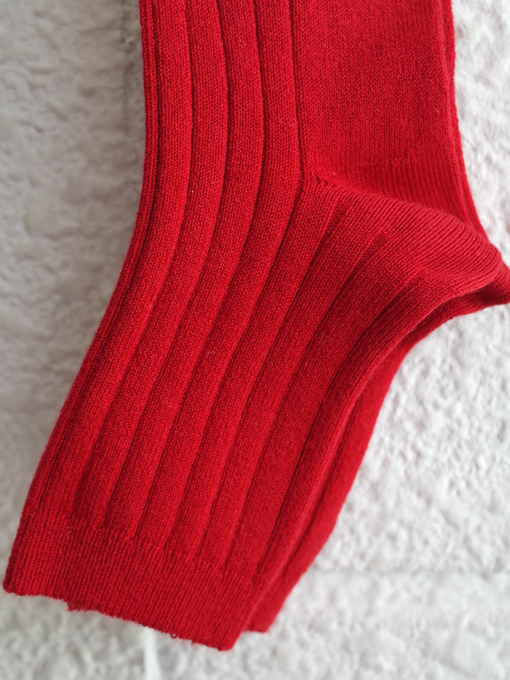 condor　スペインソックスブランド　Basic rib short socks RED VELVET　リブソックス