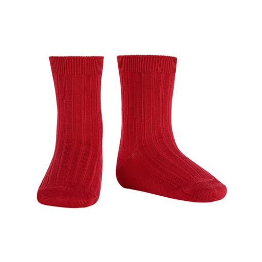 condor　スペインソックスブランド　Basic rib short socks RED VELVET　リブソックス