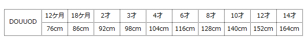 イタリア子供服　DOUUOD　サイズ表