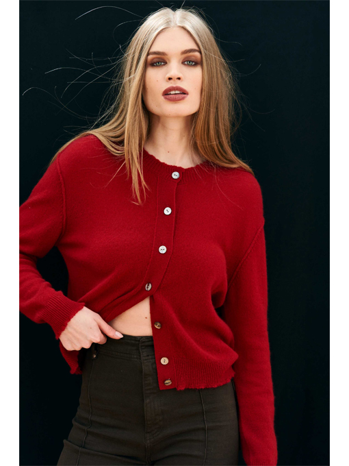 Jumper1234　Cashmere Distressed Cardigan　レディース　カシミアカーディガン