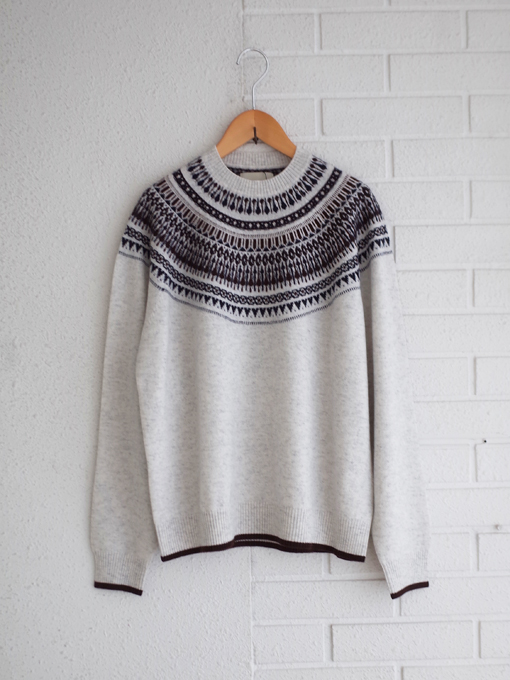 フェアアイルセーター Jumper1234 Cashmere Wool Fair Isle Yoke Crew