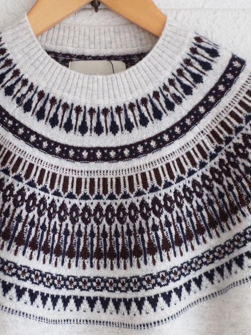 フェアアイルセーター Jumper1234 Cashmere Wool Fair Isle Yoke Crew