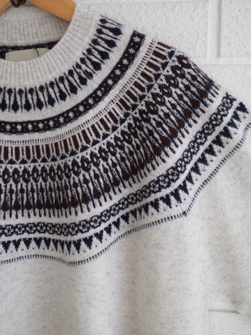フェアアイルセーター Jumper1234 Cashmere Wool Fair Isle Yoke Crew