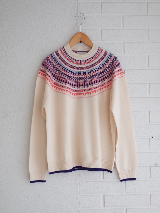 フェアアイルセーター Jumper1234 Cashmere Wool Fair Isle Yoke Crew