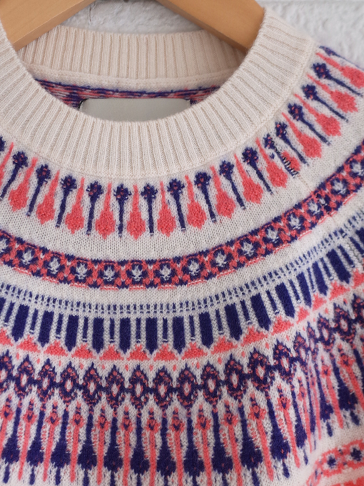 フェアアイルセーター Jumper1234 Cashmere Wool Fair Isle Yoke Crew