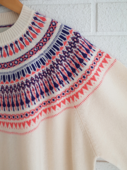 フェアアイルセーター Jumper1234 Cashmere Wool Fair Isle Yoke Crew