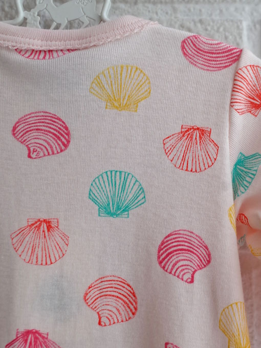 petit bateau プチバトー プリント足なしロンパース(シェル)