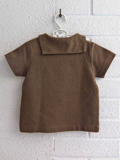 フランス子供服 PETIT BATEAU プチバトー コットンピケ衿付き半袖プルオーバ−