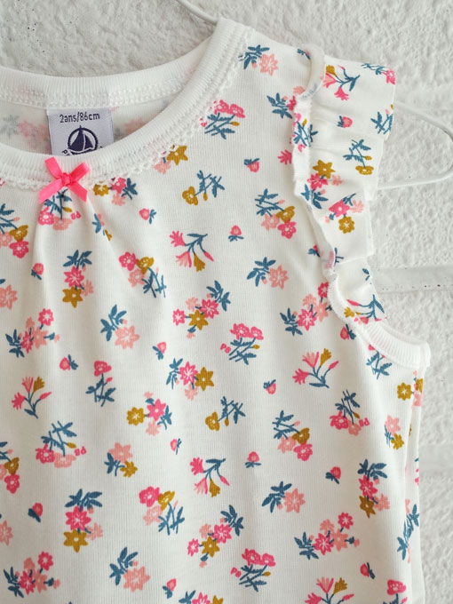 petit bateau　プチバトー　プリントノースリーブパジャマ