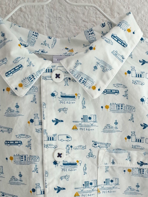 petit bateau プチバトー プリント前開き長袖パジャマ