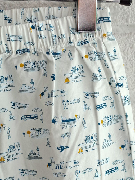 petit bateau プチバトー プリント前開き長袖パジャマ