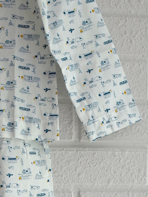 petit bateau プチバトー プリント前開き長袖パジャマ