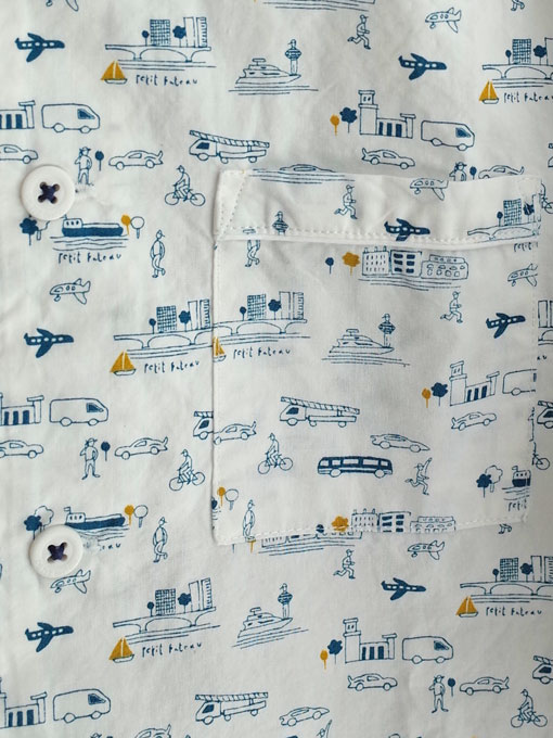 petit bateau プチバトー プリント前開き長袖パジャマ