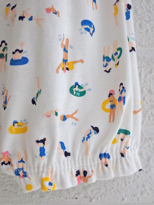 petit bateau プチバトー スイミングプリントキャミソールロンパース