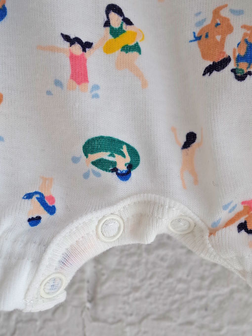 petit bateau プチバトー スイミングプリントキャミソールロンパース
