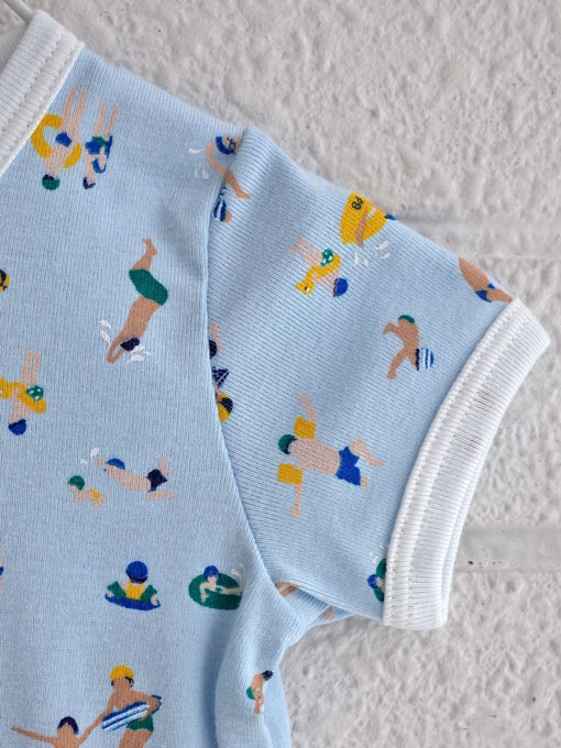 petit bateau プチバトー スイミングプリントショートロンパース