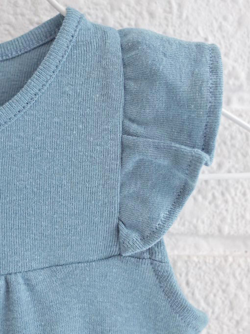 petit bateau プチバトー コットンリネンフリル袖カットソー