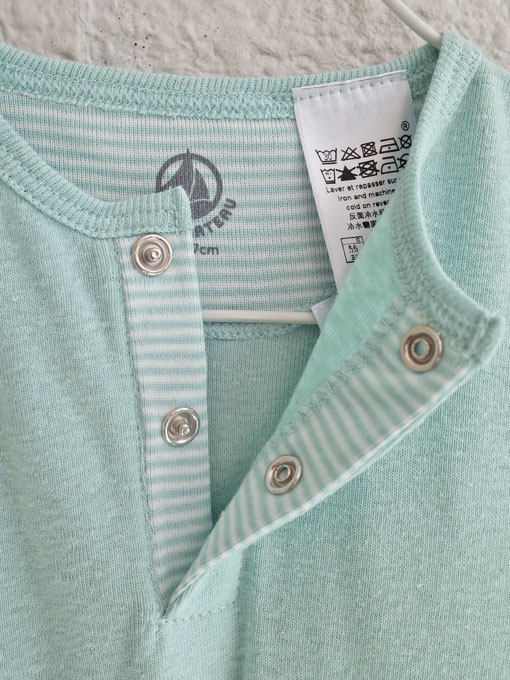 petit bateau プチバトー コットンリネンショートロンパース