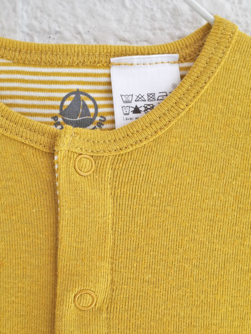 petit bateau プチバトー コットンリネンショートロンパース