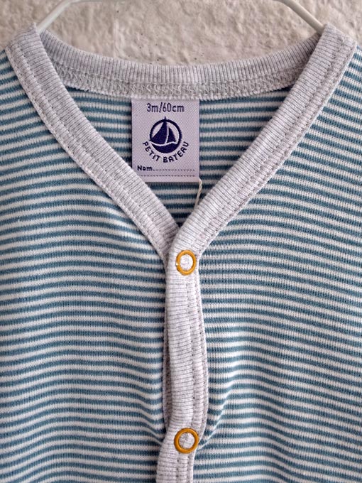 petit bateau プチバトー ミラレ足なしロンパース